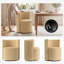 Velvet Upholstered Barrel Accent Chair with Casters