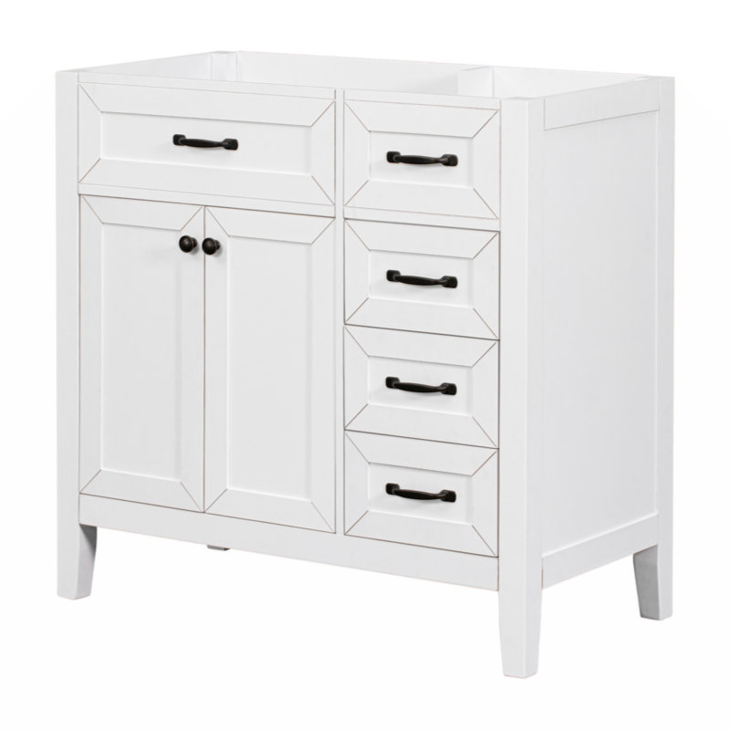 35.5'' Single Bathroom Vanity Base Only, Blanc