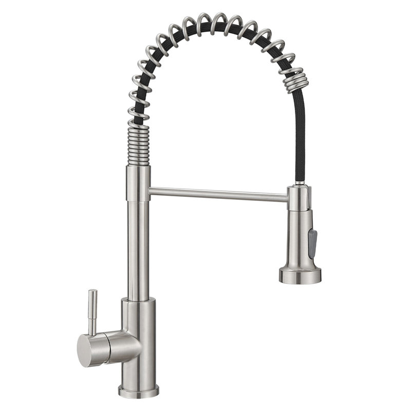 Topcraft Single handle Pull Down Kitchen Faucet, Brushed Nickel