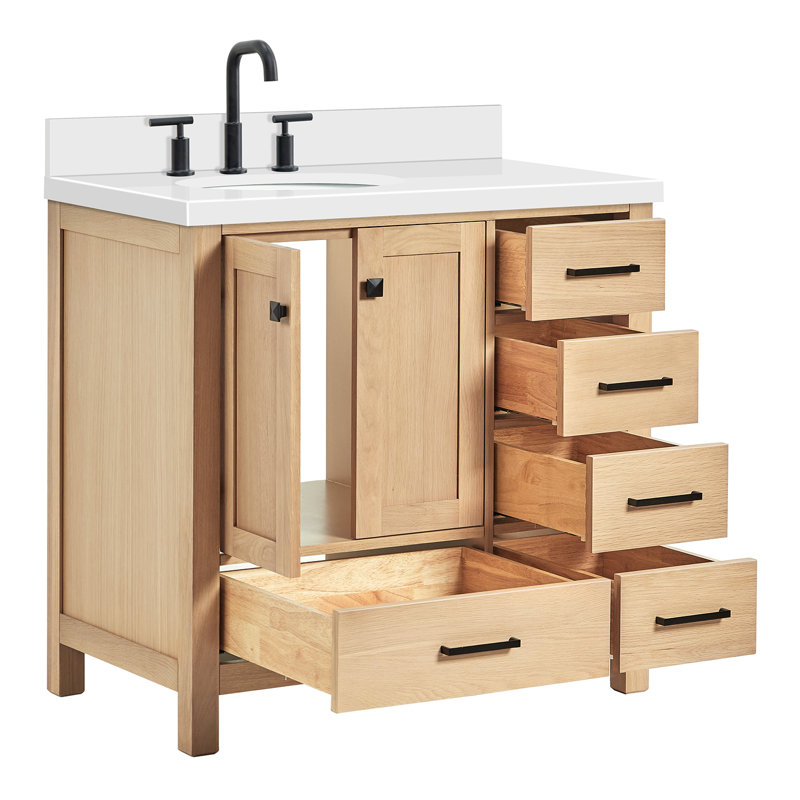 Ensemble de meuble-lavabo simple 37 po Cambridge, Chêne