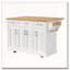 Grand îlot de cuisine de 54 pouces avec abattant en bois d'hévéa, chariot de cuisine à roulettes en relief sur 4 roues avec 4 portes et 3 tiroirs-297832383