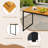 Acacia Wood Dining Table For 6 People 55" Rectangle Patio Table With Umbrella Hole