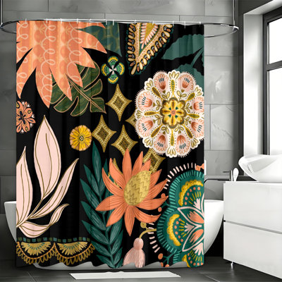 Rideau de douche avec crochets inclus