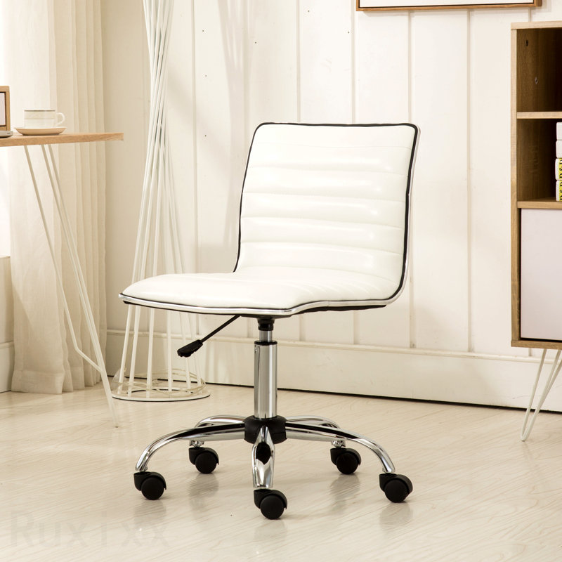 White Chromel Adjustable Air Lift Office Chair, White