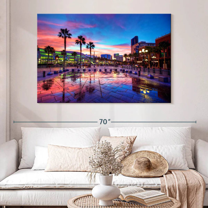 Couleurs de coucher de soleil Sireci San Diego, H 34 po x l 51 po