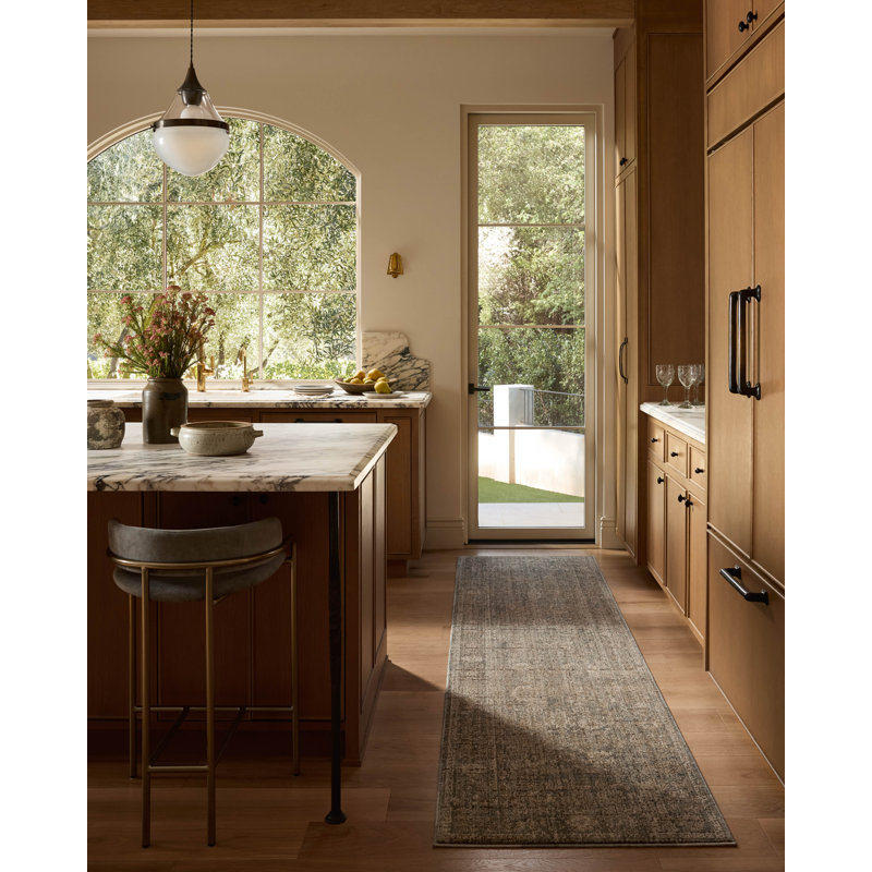 Jacobo Blue / Bark Area Rug, Rectangle 9'3" x 13'