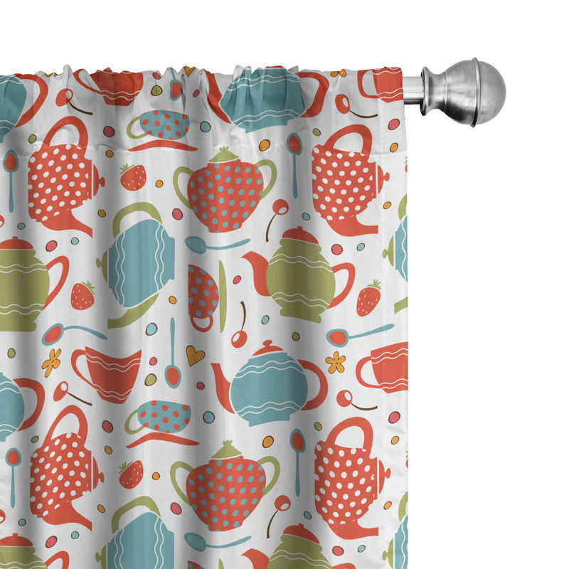 Panneau coulissant semi-diaphane avec passe-tringle Tea Party, 28 po x 63 po