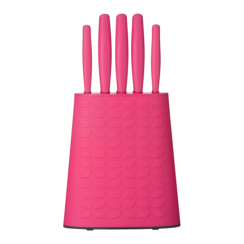 Symple Stuff 5 Piece Stainless Steel Knife Set, Hot Pink