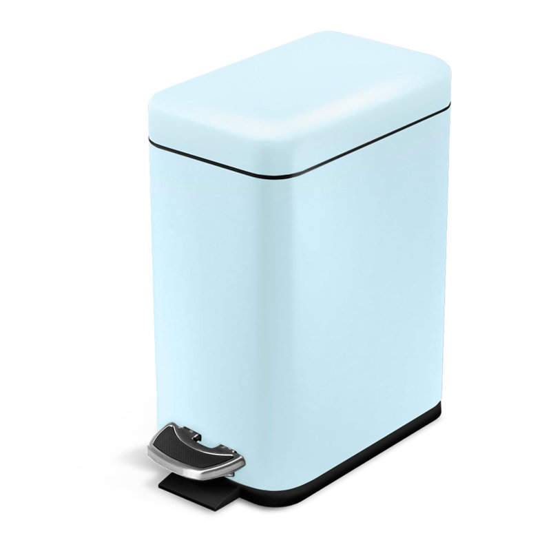 Poubelle à pédale en acier inoxydable (bleu poudre)