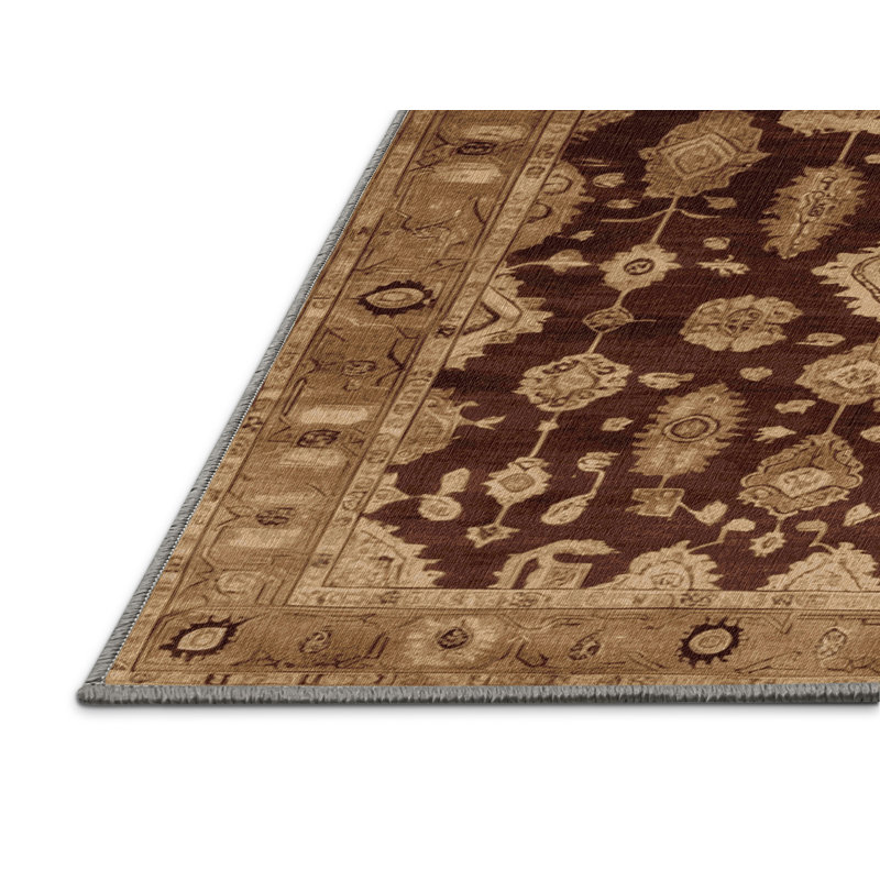 Tapis brun lavable à la machine, Rectangulaire 8 pi x 10 pi