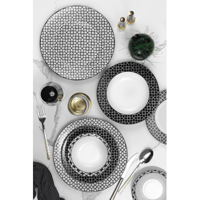 Piece Porcelain China Dinnerware Set - Service for 6