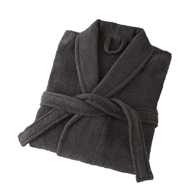 Peignoir 100% coton mi-mollet unisexe avec poches