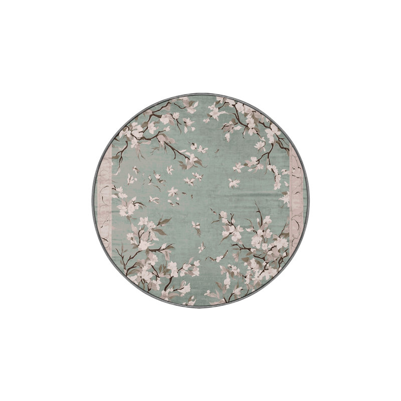 Machine Washable Brown Area Rug, Round 3'