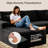 Koli 132" U-shaped Sectional Couch, Compression Sofa for 6 Person, Black Corduroy, Left Facing-2119262577-2119262578