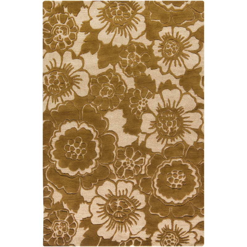 Tapis brun / beige en laine touffeté à la main Medford, Rectangle 7 pi 9 po x 10 pi 6 po