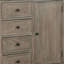 Mobilier de chambre à coucher avec poignées rondes modernes en métal brossé gris chaud 1pc Modern