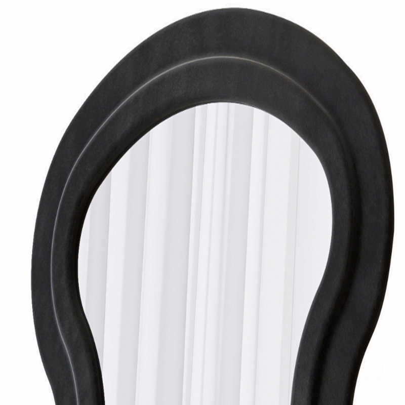 Full Length Wave  Floor Mirror  For Bedroom Living Room Hanging Or Against The Wall, Black