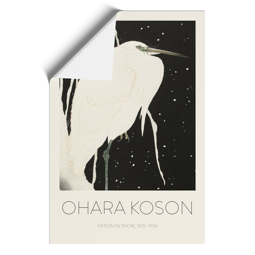 Heron in the Snow Print by Ohara Koson - Frameless Print