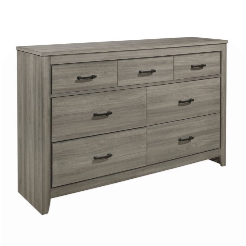 Commode de style transitionnel industriel à 1 tiroir 7 pièces