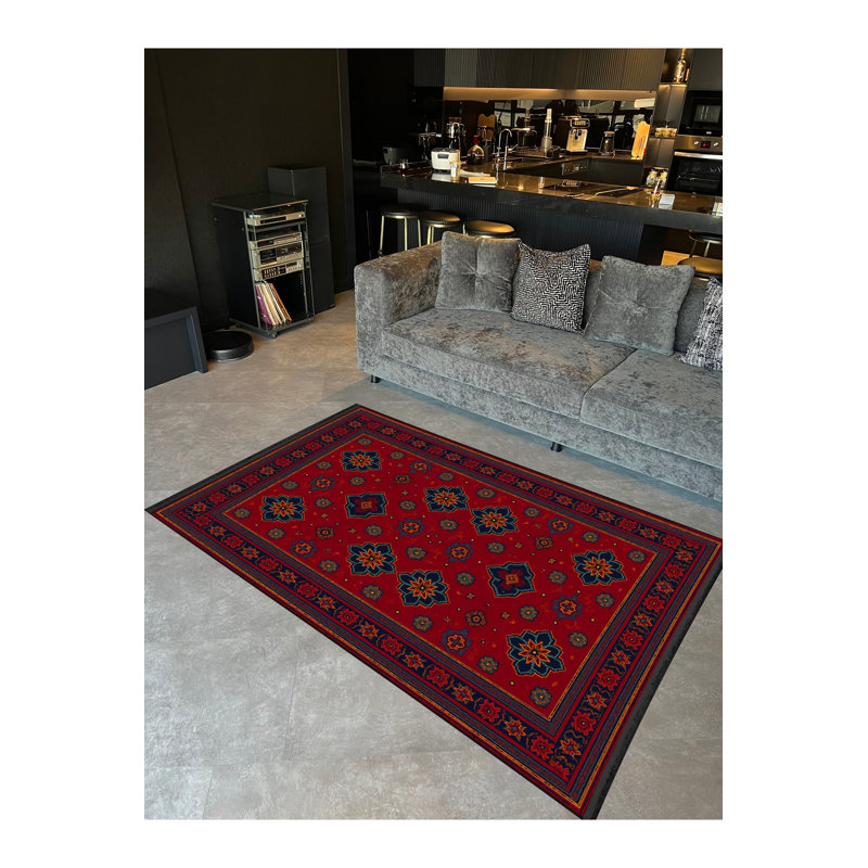 Tapis tissé rouge Mosso, 2'6" x 9'10"