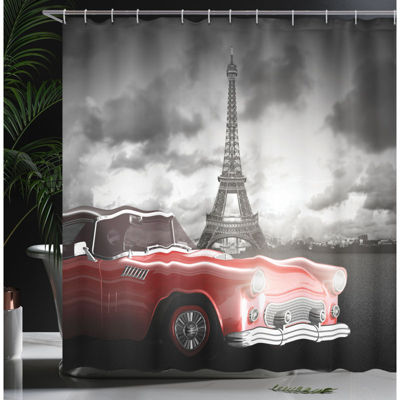 Shower Curtain with Hooks Included, 70" H x 69" W