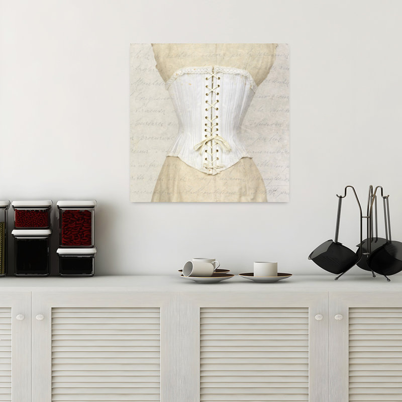 Art abstrait rétro corset III, H 18 po x l 18 po