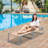 Patel Outdoor Metal Chaise Lounge