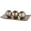 Ensemble de boules et de plateaux décoratifs Dublin Silver - bol central avec boules pour la table de salle à manger, décoration de table basse rustique pour le décor du salon, boîte-cadeau