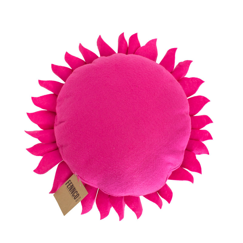 Ruffled Throw Pillow, Pink/White
