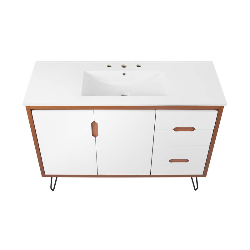 Meuble-lavabo de 48 po Modway Energize, Blanc