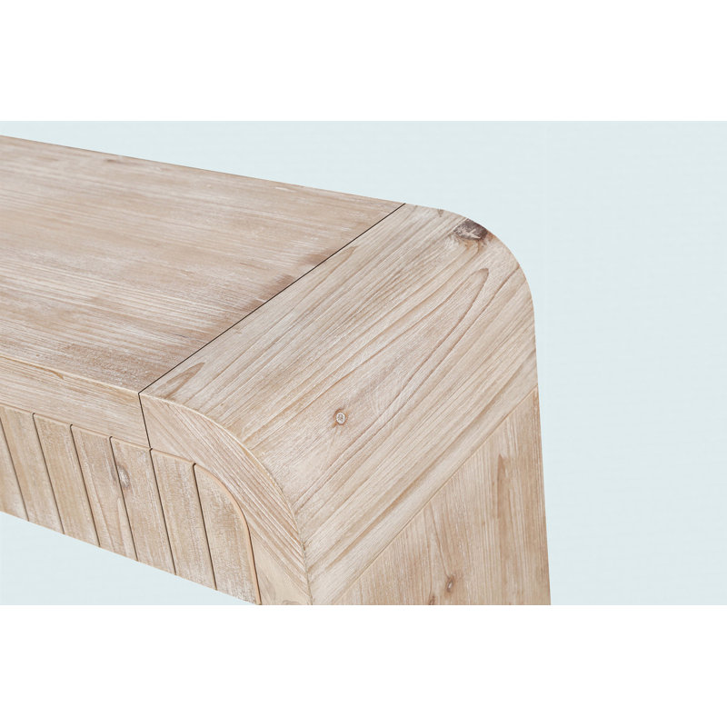 59'' Vintage Crafted Entryway Table Two Hidden Handle Drawers Farmhouse Console Table Easy Assembly, Natural
