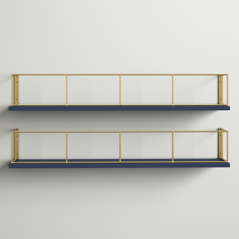 Premont 2 Piece Floating Shelf, Blue