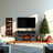 60 Inch Electric Fireplace Entertainment Center With Door Sensor-Dark Rustic Oak-1310185382