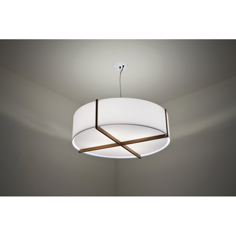 Plura 2 - Light Chandelier, Walnut, Gloss White, 8.37" H x 30" W x 30" D
