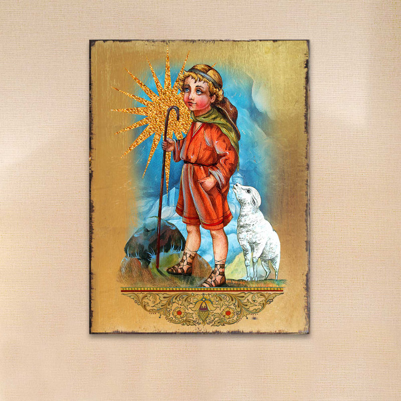Figurine en bois berger icon icon