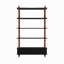 Bibliothèque avec bibliothèque et bibliothèque en bois de 74,4 pouces de hauteur, étagères et tiroirs de rangement noirs à 5 niveaux, tablettes modernes autoportantes en placage de bois massif, salon, salle d'étude, cuisine