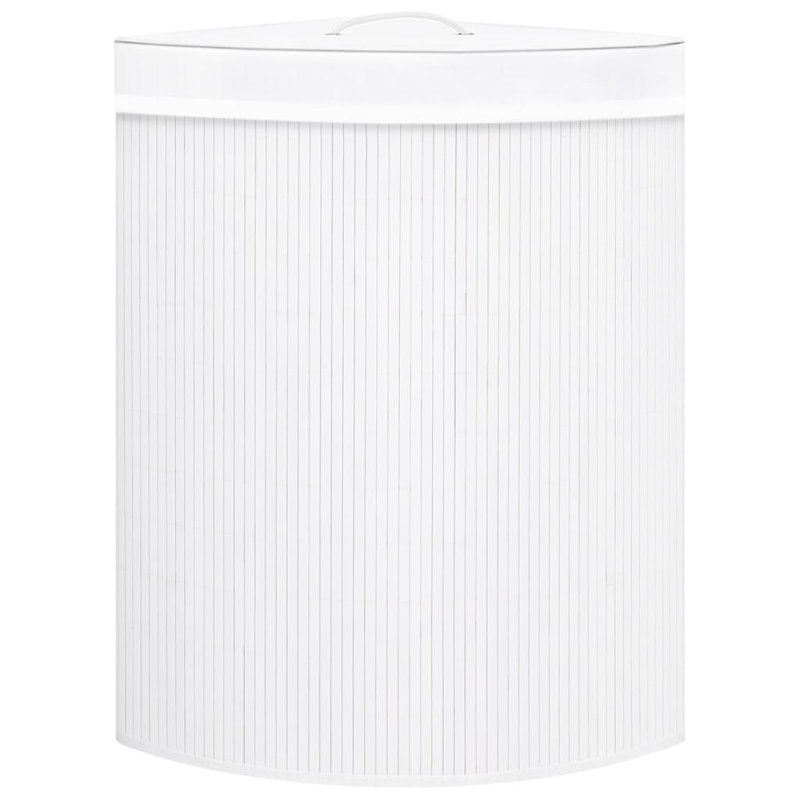 Laundry Hamper with Handles, White