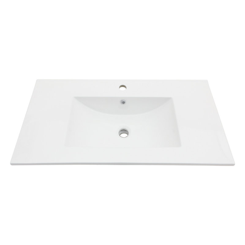 Lavabo de salle de bain simple avec 1 trou de robinet et trop-plein
