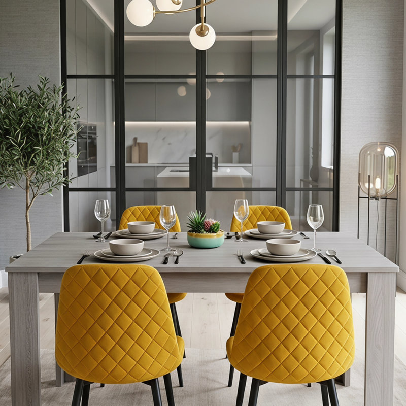 Burdge 4 -Person Dining Set, H75 x L117 x W77cm