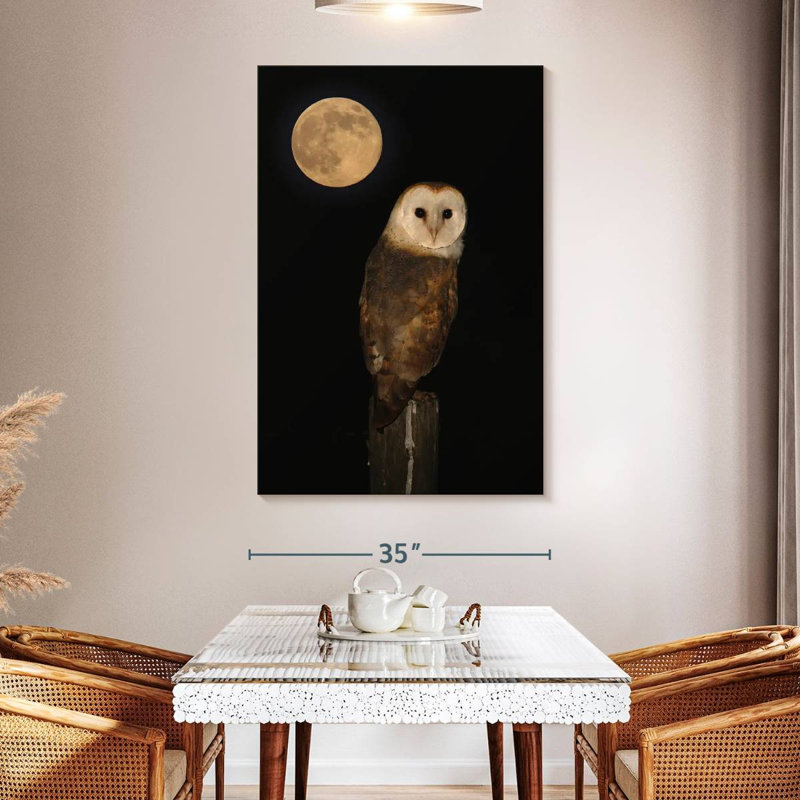 Pleine lune hibou, H 51 po x l 34 po