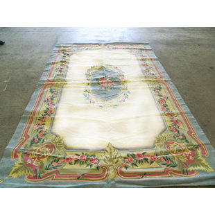 Flatweave Wool Floral Indoor Rug