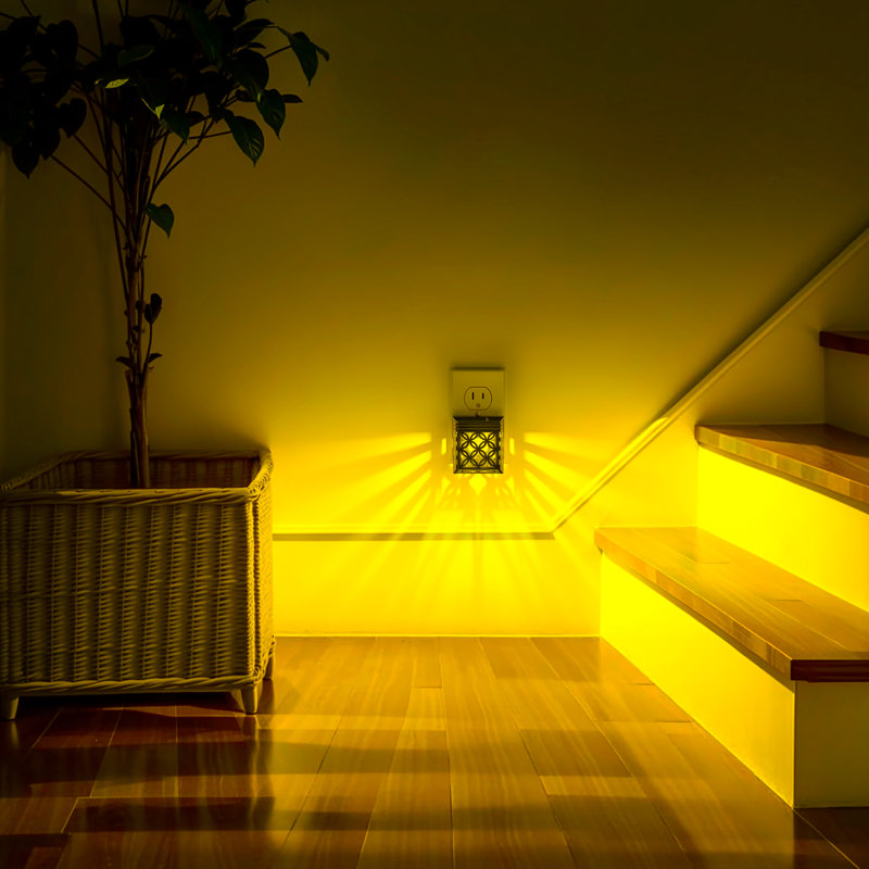 Black Solar-Style Plug-In RGB Color Changing LED Night Light