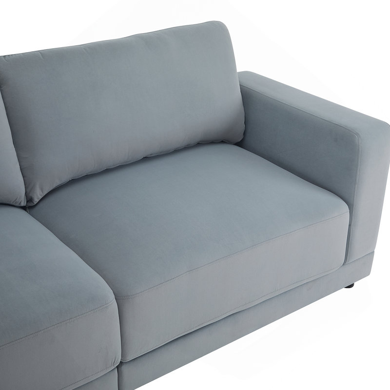 Canapé sophistiqué à accoudoirs carrés avec coussins ultra moelleux pour un confort inégalé et une décoration intérieure polyvalente