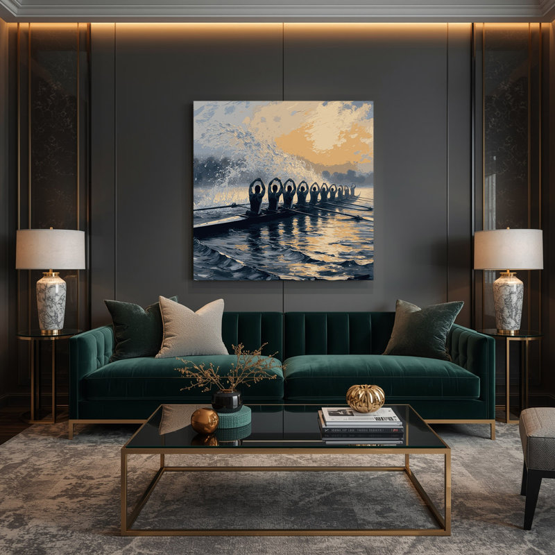 Art mural sur toile sport aviron gris