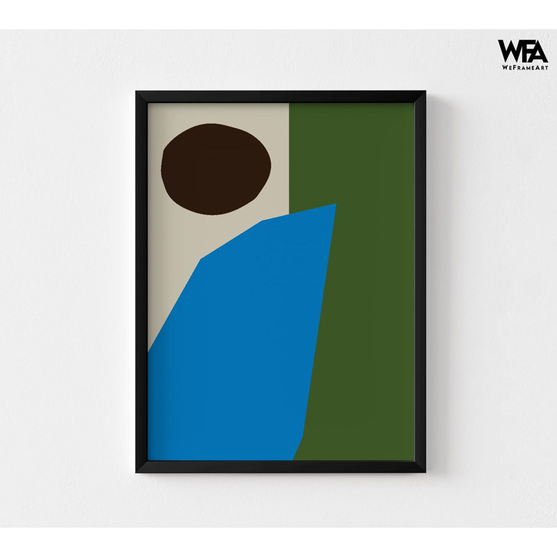 Reproduction géométrique minimaliste, art mural encadré, art moderne, Noir, noir, noir, noir, H 42 po x l 56 po