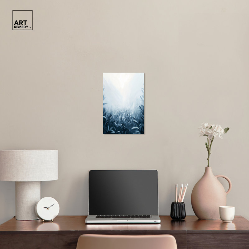 Blue and White Abstract Canvas Wall Art, 10" x 15"
