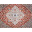 Hand Knotted Wool Oriental Area Rug in Navy And Rust