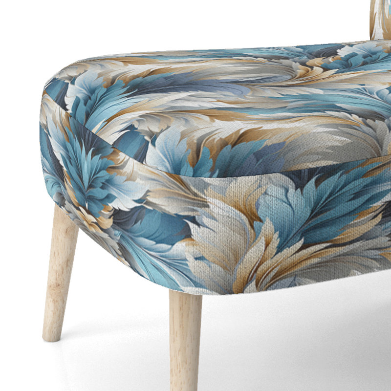 Chaise d'appoint rembourrée bleue et blanche Serenity