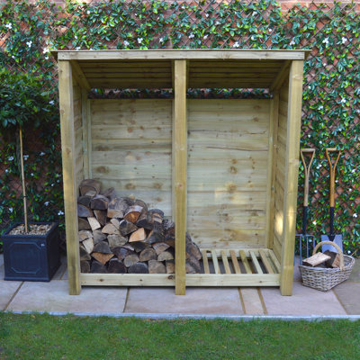 Timberville 180cm W x 74.5cm D Solid Wood Log Store