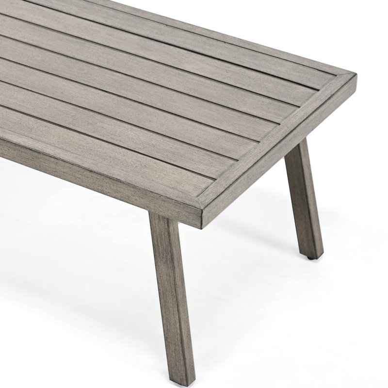 Nevim 1-Piece Outdoor Aluminum Patio Coffee Table, Gray